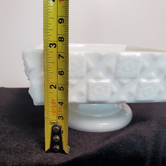 Vintage Westmoreland Milk Glass Old Quilt Covered Candy Dish Square 40/50s White - Picture 15 of 15